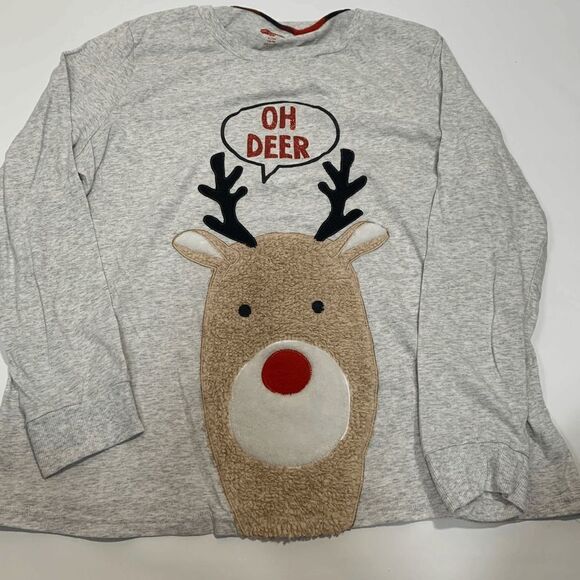 Holiday Time "Oh Deer" Long Sleeve T Shirt - Picture 1 of 5